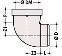 Pipe WC - NICOLL - courte de WC 0 65 95 CW11 - Diamètre 100 mm - PVC - Blanc