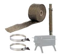 Pipe Wrap - Fireproof Insulation Tube Protection, Removable Heat-Resistant Tape | Safe Protective Cover for Electrical Wires, Heater Pipes, Fireplace Exhaust, Furnace, Boiler, HVAC Systems | Industria