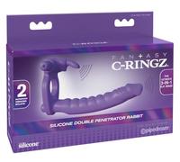 pipedream Double Gode en Silicone Rabbit Pourpre