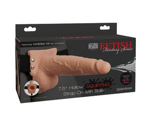 Pipedream Fetish Strap-On 7,5 - gode harnais éjaculant à sangles (couleur chair)
