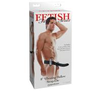 Pipedream Fetish Strap-On 8 - gode-ceinture creux vibrant (noir)