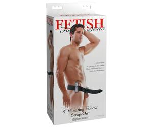 Pipedream Fetish Strap-On 8 - gode-ceinture creux vibrant (noir)