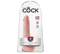 Gode avec Testicules 15,2 cm King Cock - Couleur : Rose