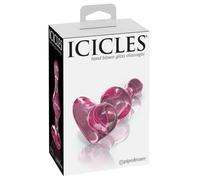 Pipedream – Plug anal en verre – Icicles N°75 – cœur – verre rose – 1 unité