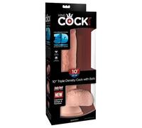 Pipedream - King Kock Dildo Ventouse avec Testicules Triple Density, Chair, 25,4 cm, 1 Unité