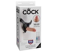 Pipedream - King Kock Strap-On Harness W/7" Non Coupé Dildo Réaliste Flesh, Blanc, 1 Unité