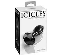 Pipedream Plug anal en verre Icicles N°78, forme conique, noir, 160 g