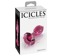 Pipedream Plug anal en verre Icicles N°79 conique Rose 1 unité