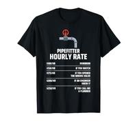 Pipefitter Hourly Rate Humour Tuyauteur Tarif Drôle T-Shirt