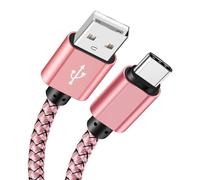 Pipeline de câble de charge USB A vers type C,chargeur rapide,câble de données en nylon,iPhone,Android,Huawei,Samsung,appareil de charge VopeC,1m,2m,3m - Type Rose-3m