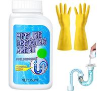 Pipeline Dredging Agent Powder, Powerful Pipe Dredging Agent, Pipe Dredge Drain Cleaner, Drain Clog Remover for Kitchen And Toilet Pipelines. (1 bottle)