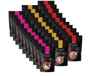 PIPER Animals Assortiment de saveurs au foie de bœuf, aux cœurs de poulet et aux estomacs de bœuf, nourriture humide pour chiens, 30 x 500 g