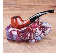 Pipes à tabac en bois - Pipe courbée de bruyère - Utilisez un filtre à charbon actif de 9 mm (A)