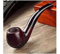 Pipes à tabac portables pour hommes, pipe à filtre vintage en bois sculpté à la main, Aldult courbe mâle, ensemble de pipes fumeur, noires 1,4,5x15cm