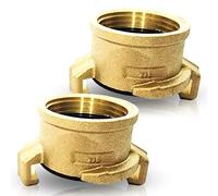 PipeSan - Raccord rapide Geka 1ʺ en laiton - Lot de 2 | Filetage femelle G1 | Passage intégral | Compatible Gardena | Eau potable | Testé 10 bar / 120 °C