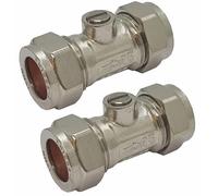 Pipestation Balofix Lot de 2 valves d'isolation à compression Chromé 15 mm