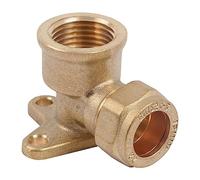 Pipestation Coude de compression 15 mm | Coude mural femelle 15 mm x 1,27 cm pour robinet extérieur | Joint de compression en laiton - Raccords de plomberie