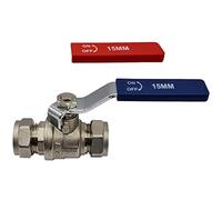 Pipestation Valve d'isolation (15 mm) à levier complet avec poignée rouge et bleue