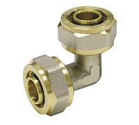 Pipetec Raccord à vis coudé 26 x 3 mm 90° pour tube composite multicouche, DVGW, UBA, jusqu'à 100 °C