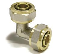 Pipetec Raccord à vis coudé 26 x 3 mm pour tube composite en aluminium DVGW, tuyau composite multicouche, système de vissage, raccord à bague de serrage, coude, genou