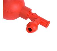 Pipette à Boule Ampoule d'Aspiration Quantitative en Caoutchouc Pipette à Boule d'Aspiration de Laboratoire avec 3 Ouvertures, Rouge