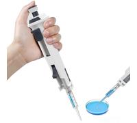 Pipette à canal unique, micropipette de laboratoire avec pointes de pipette de 5 ml, pipettes continues de 0,5 à 50 ml, volume réglable à 5 vitesses, pour la recherche chimique, scientifique
