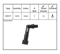 Pipette Attacco A Ogiva NGK XB05FP Couleur Noir Pièce De Rechange