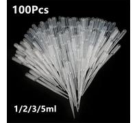 Pipette de laboratoire jetable en plastique, 100 pièces/lot, 1ml 2ml 3ml 5ml, récipient gradué, compte-gouttes de liquide, équipement, paille, outils de maquillage