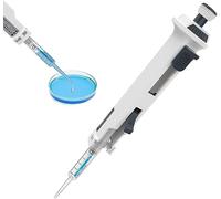 Pipette monocanal 0,5 ml-50 ml, micropipette de laboratoire avec embouts de pipette de 5 ml, pipettes continues pas à pas à 5 vitesses