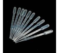 Pipette Pasteur en plastique de laboratoire 0,2 ml 0,5 ml 1 ml 2 ml 3 ml 3 ml-L 5 ml 10 ml, compte-gouttes jetable de transfert for expérience scolaire(0.2ml 500pcs)