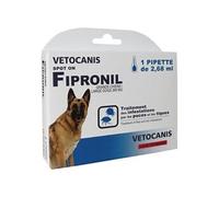 Vétocanis - Fiprocanis Pipette Anti-Puces Anti-Tiques Chien - Traitement et Protection contre Infestations - Antiparasitaire Grand Chien 20-40 kg