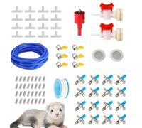Pipettes Abreuvoir Volaille,16 Pièces Abreuvoirs à Tétine avec Tuyau de 10 Mètres - Kit D'Hydratation pour Cage Hamster Poulet Lapin Furet