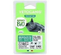 Vetocanis | Pipette Chat Anti-Puces et Tiques | Traitement et Protection Antiparasitaire Chat | Formule Bio | Protection en Continu 2x1 Mois | Pour Chat de plus de 9 Mois | Fabriqué en France