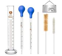 Pipettes en Verre, 2 Pièces Pipette Graduée 5ml et 10ml, Éprouvette Graduée 100ml, Dropper Pipettes Compte-Gouttes avec Brosse Nettoyage et Agitateurs Verre, pour Laboratoire Expérience
