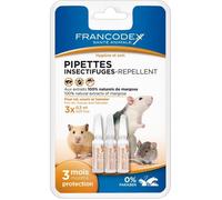 pipettes insectifuges pour petit rongeur - FRANCODEX - lot de 3 pipettes - repousse les puces - pour rat