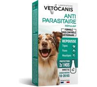 Pipettes préventives antiparasitaires - VETOCANIS - x2 - Pour Chiens Moyens