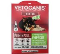 Pipettes - x4 Pipettes Anti-puces et tiques Duo 134mg/40mg pour Chiens Moyens