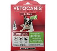 Vetocanis Pipettes Action Duo Anti-puces et anti-tiques 67/20mg Chien 2-10 kg x4