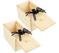 Pipihome 2PCS Boite Surprise Araignee, Boîte Araignée Prank, Fausse Araignée Farce et Attrape Adultes, Araignée Drôle De Jouet pour Halloween Avril Poisson Jour Enfant Adultes (A)