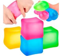 Pipihome 4PC Balle Anti-Stress, Cube Balle Stress, Boule Anti Stress Adulte, Balle Anti-Stress Glaçon Fidget Toys, Balle Anti Stress Enfant, Anti Stress de Glaçons, Anti-anxiété et Anti-Stress (B)