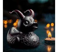 Pipihome Canard en Caoutchouc, Duckieville Statue De Canard Gothique Rock Duck, Décoration D'intérieur de Figurine de Canard, Décoration Intérieure de Voiture, Decoration Maison (A)