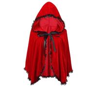Pipihome Cape Chaperon Rouge, Petit Chaperon Rouge Deguisement, Robe Medievale Deguisement Adulte Femme, Cape à Capuchon Jeu de Rôle pour Halloween Carnaval Cosplay (E)