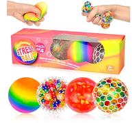Pipihome Lot de 4 Balle Anti-Stress - Balle Sensorielle, Colorées Balle Antistress pour Gérer et Soulager Anxiété, Agitation, Tension pour Adultes et Enfants Atteints de TDAH, D'autisme