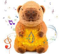 Pipihome Loutre Qui Respire, Capybara Peluche Qui Respire, Capybara Peluche Relaxant Qui Respire avec Lumières Musicales et Battements de Coeur, Ma Loutre Calin Bonne Nuit