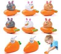 Pipihome Voitures de Pâques en forme de carotte avec lapins à tirer (A)