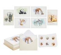 Pipilo Press Lot de 24 cartes vierges et enveloppes pour fête prénatale avec sceaux autocollants, 6 motifs d'animaux (10,2 x 15,2 cm) - Cartes vierges et enveloppes - Autocollant animal