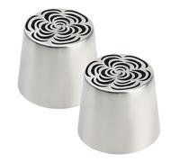 Piping Tips, Frosting Nozzles, Dishwasher Safe Design 2 Pieces Stainless Steel Icing Tools, Decorating Kit Tip for Christmas, Wedding, Birthday, Valentines, Baking, Pastry, Color Silver
