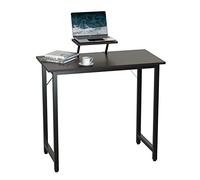 PIPIPOXER Bureau d'ordinateur - 80 x 40 x 75 cm - Avec support d'écran - Table de travail stable en bois - Pour le travail, les jeux dans la chambre ou le bureau - Noir
