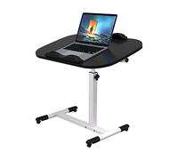 PIPIPOXER Bureau d'ordinateur réglable en Hauteur avec Plateau de 60 x 40 cm et 4 Roues pivotantes à 360 ° pour Ordinateur, Ordinateur Portable (C-Noir, 60x40cm)