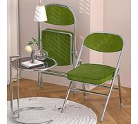 PIPIPOXER Chaises Pliantes avec Dossier, Chaise Velour Chaises de Salle à Manger Assise en Velours Côtelé, Rembourrage 5cm, Chaise Cuisine Chaise Pliante Salle a Manger, Vert (46x41x80.3cm)